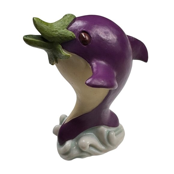 Enesco Other - Enesco Home Grown 2007 Eggplant Purple Porpoise #4008129 Resin Retired Rare Gift